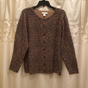 Woman’s Animal Print Cardigan by Christopher& Banks Size P/XL